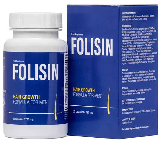 Folisin: Integratore anticaduta e crescita capelli uomo | Confezione